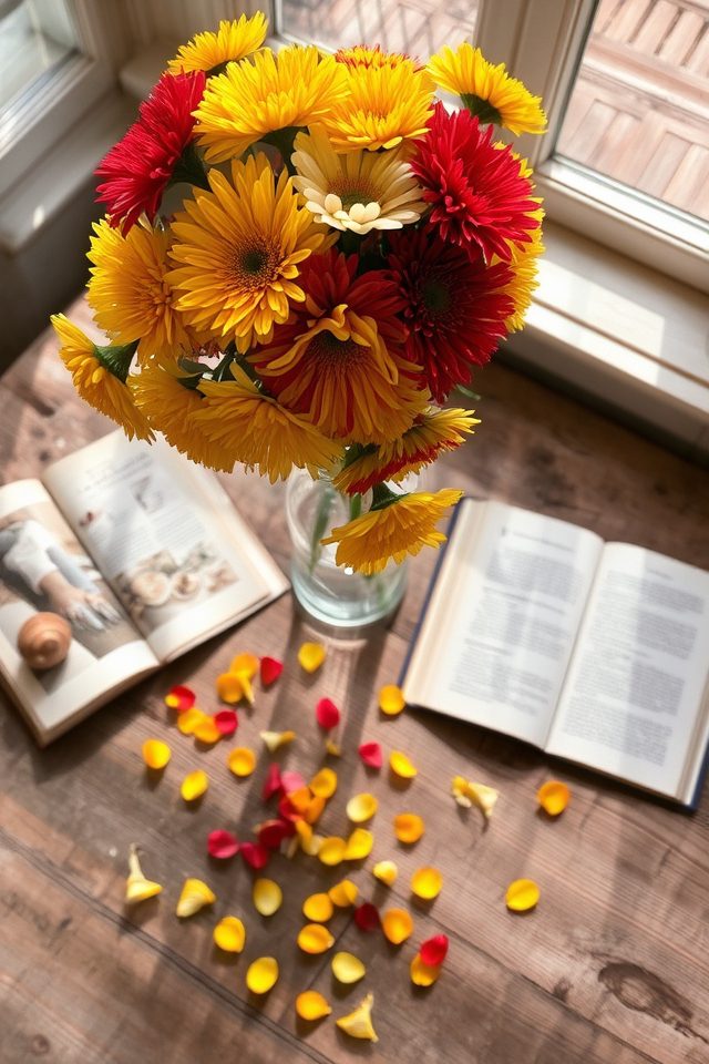 vibrant autumn flowers symbolize joy