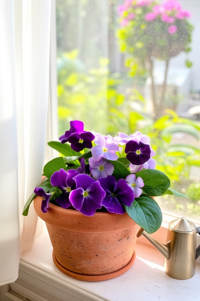 vibrant blooms in containers