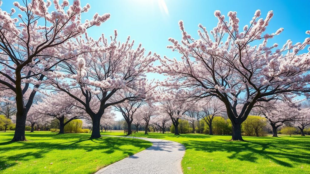 vibrant blossoms enhance landscapes
