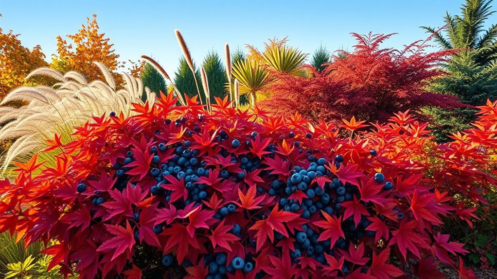 vibrant blueberry fall landscape