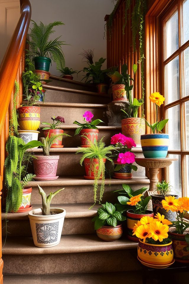 vibrant ceramic pot decor