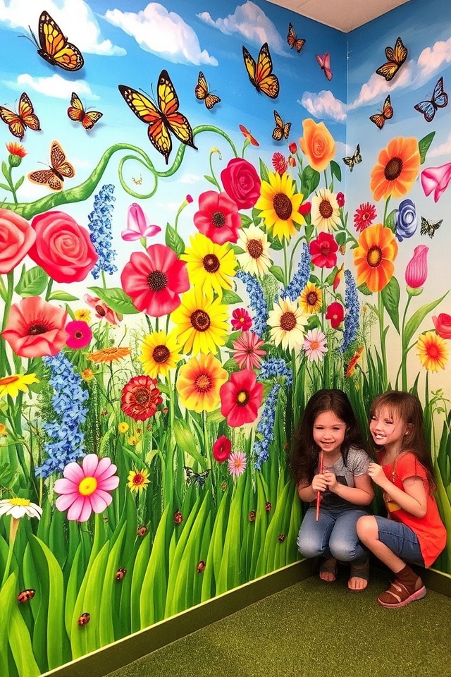 vibrant classroom garden murals