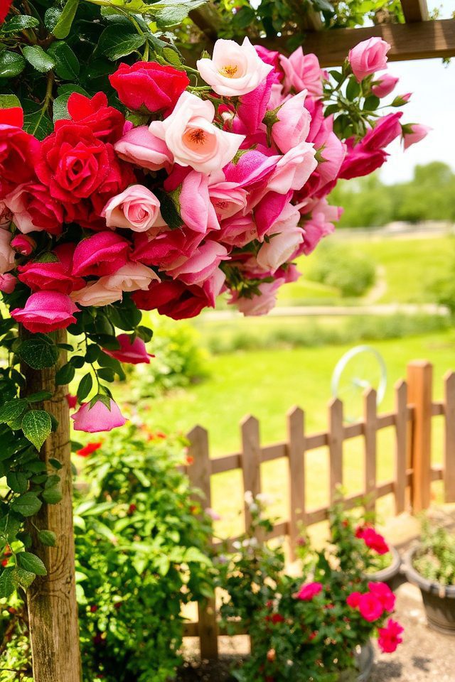 vibrant climbing roses thrive