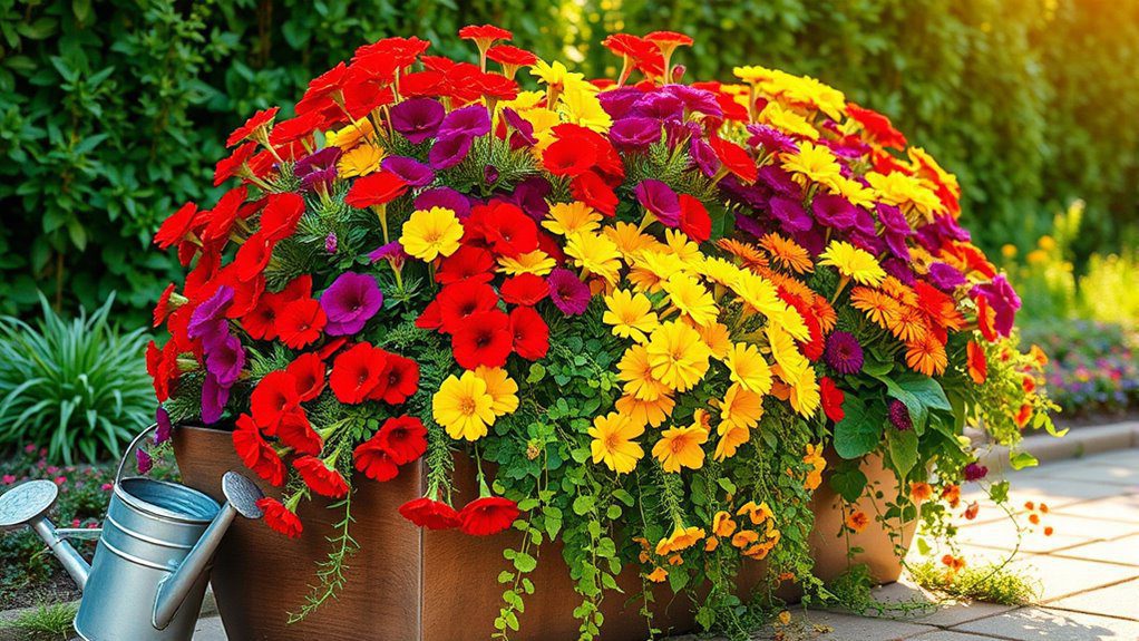 vibrant colorful annual arrangements