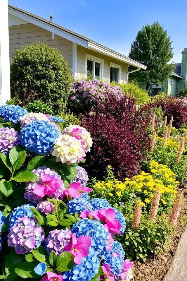 vibrant colorful shrubs selection
