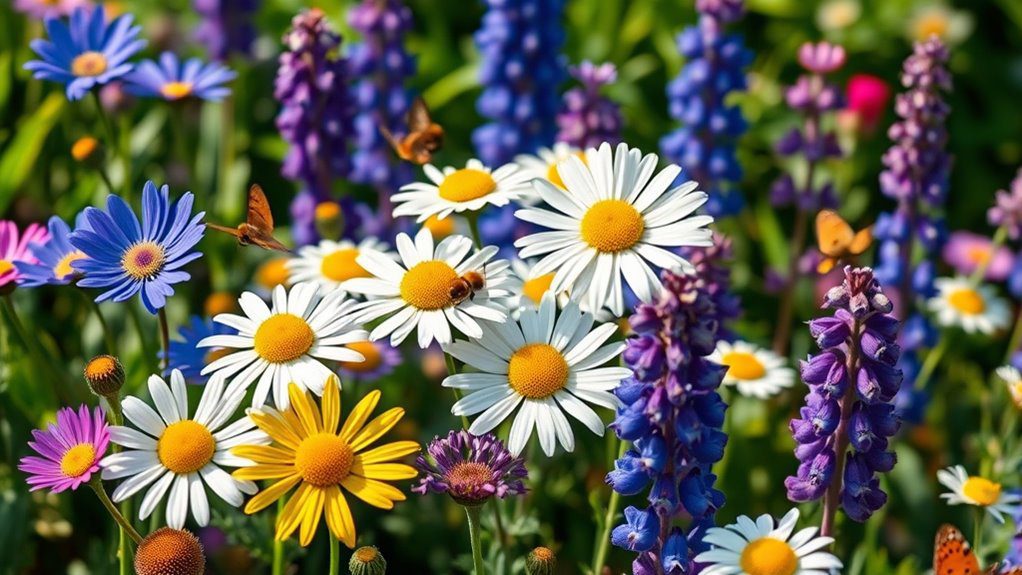vibrant colorful wildflower garden