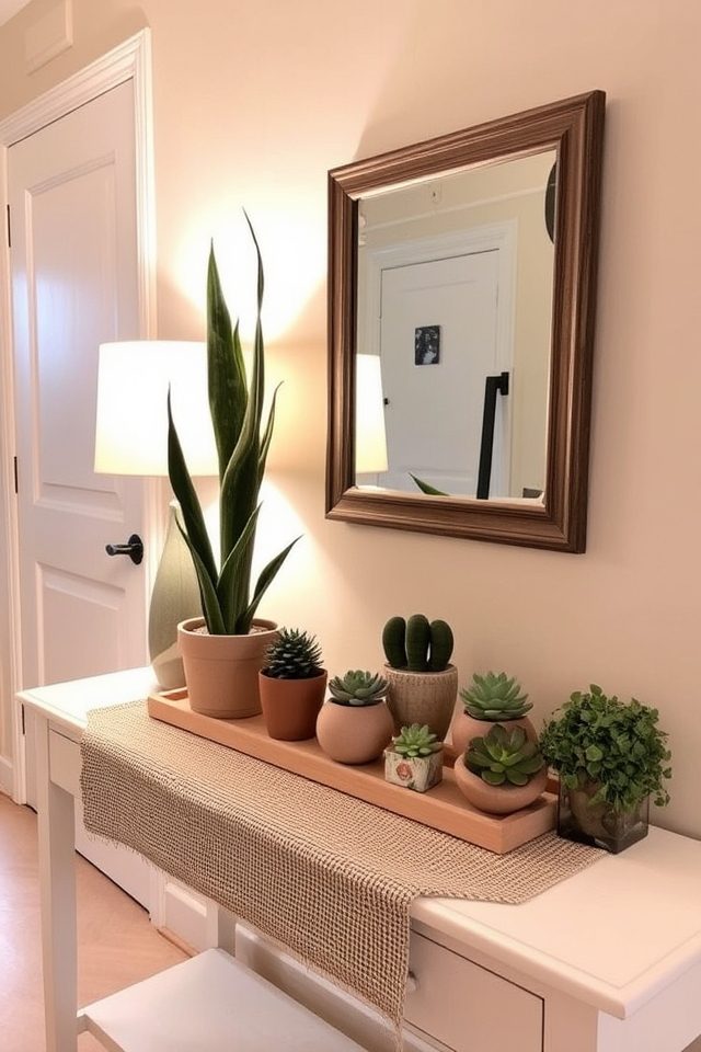 vibrant console table plants