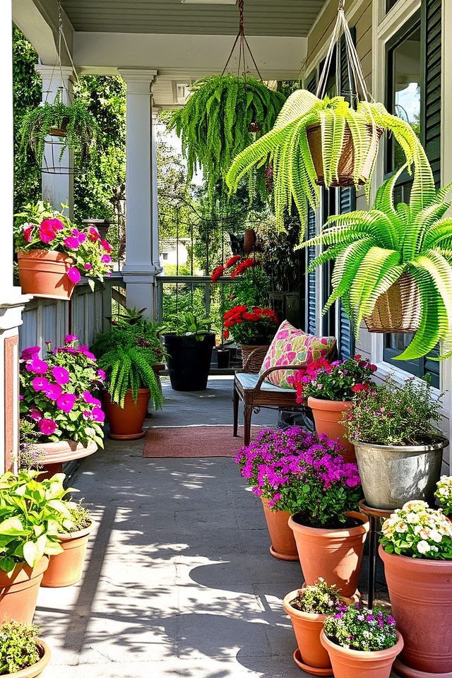 vibrant container garden display
