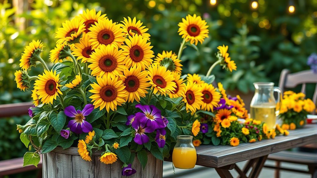 vibrant container sunflower gardens