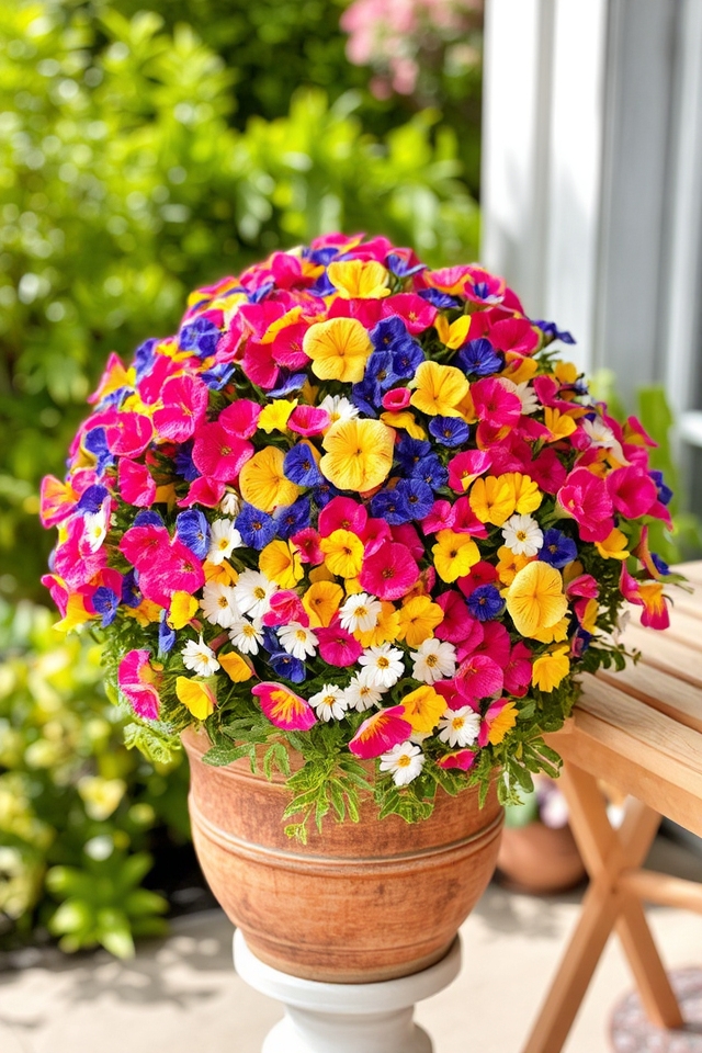 vibrant container trailing blooms