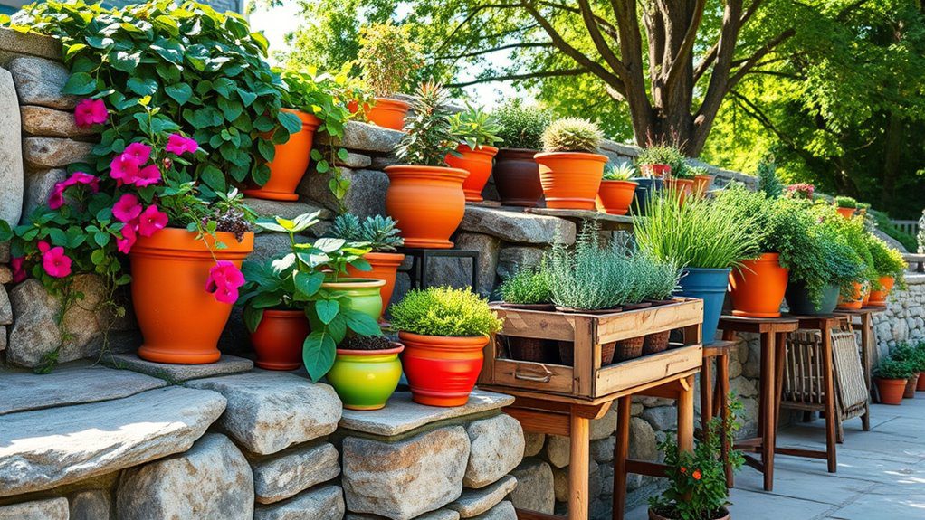 vibrant container wall arrangements