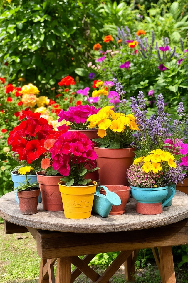 vibrant decorative flower pots