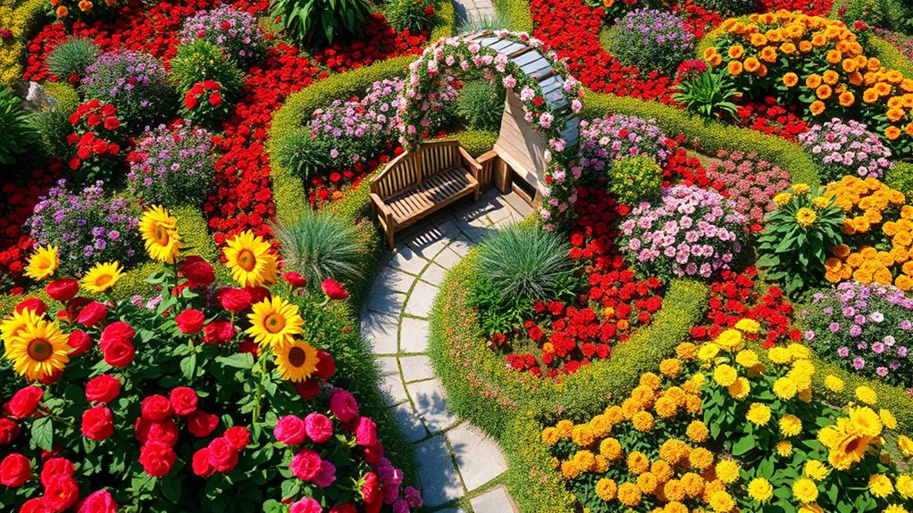 vibrant diverse flower gardens