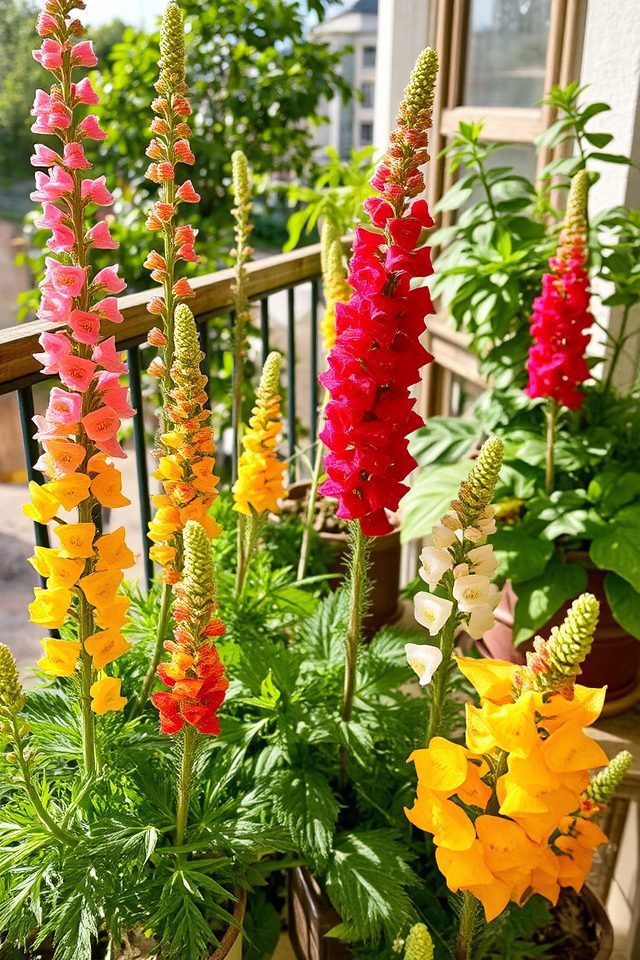 vibrant dragon shaped balcony flowers