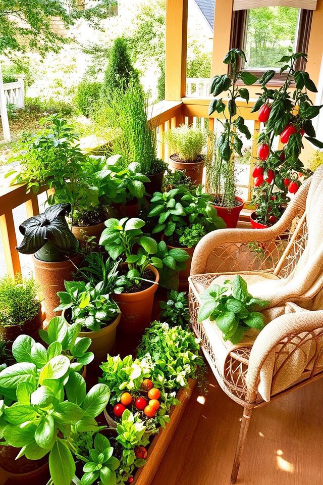 vibrant edible garden oasis