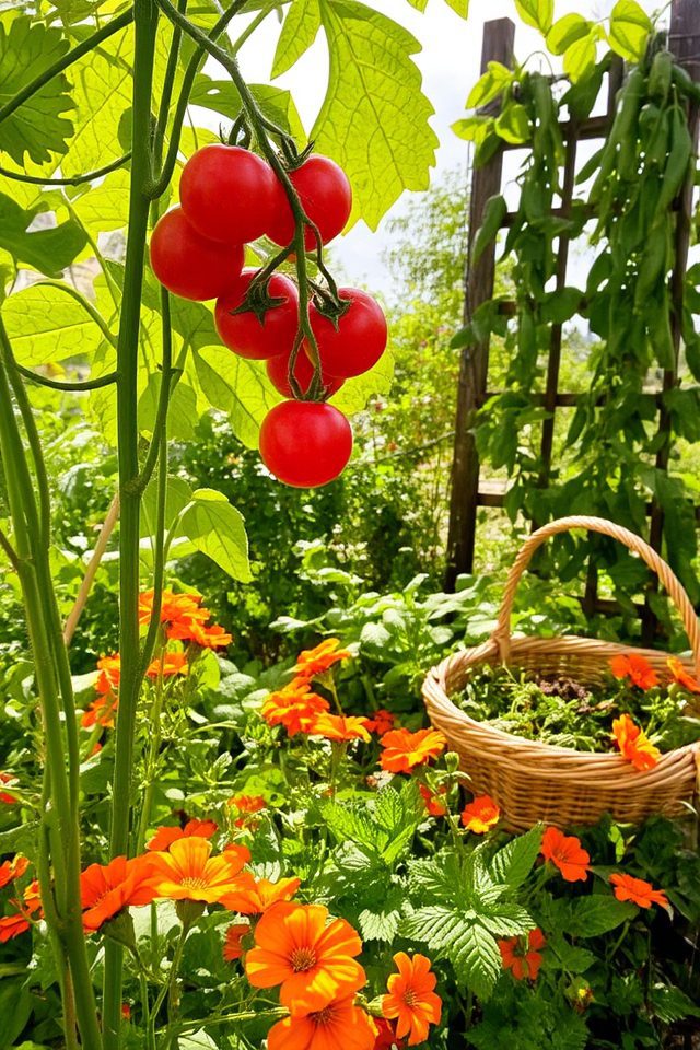 vibrant edible garden paradise