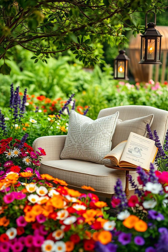vibrant floral reading retreat