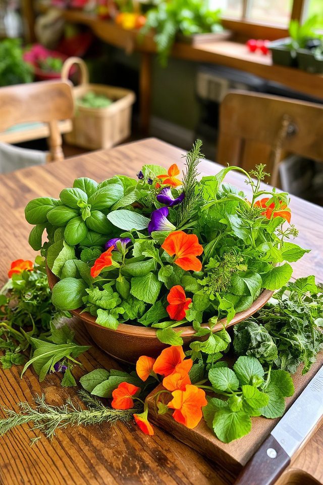 vibrant fresh edible plants