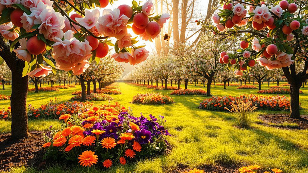 vibrant garden with biodiversity