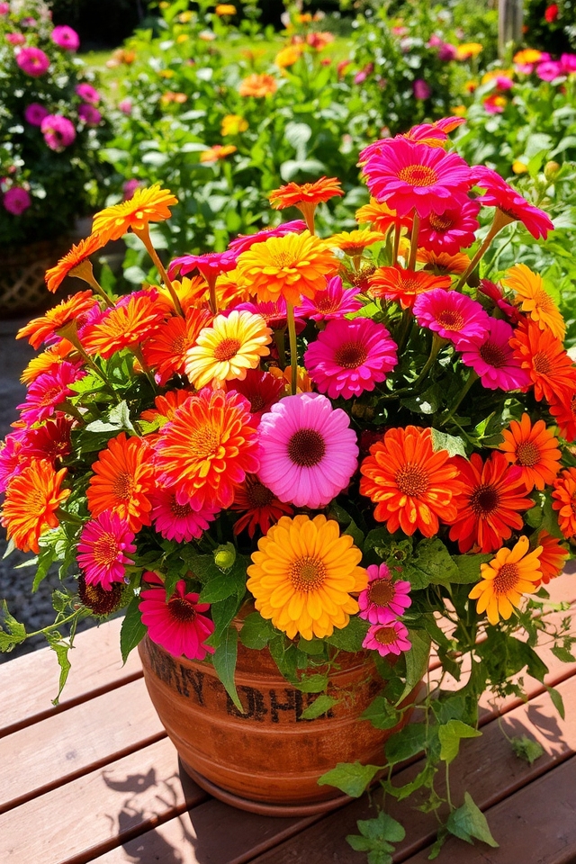 vibrant low maintenance container flowers