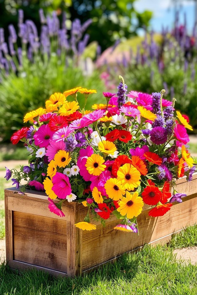 vibrant mixed flower arrangement