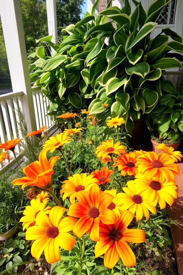 vibrant perennial border plants