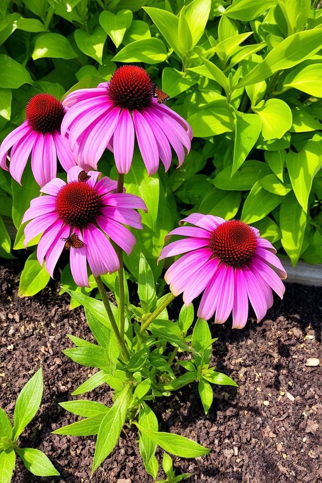 vibrant perennials attracting pollinators