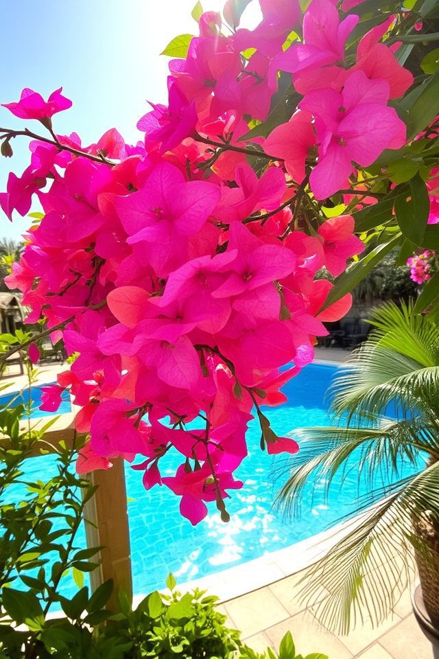 vibrant poolside tropical plant