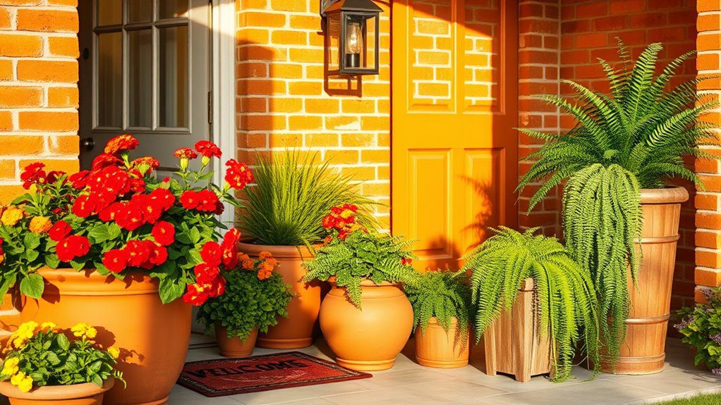 vibrant potted plants welcome