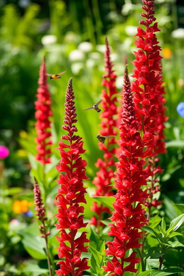 vibrant red burgundy salvia