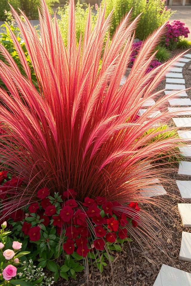 vibrant red tipped foliage