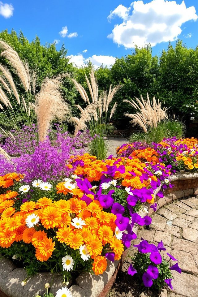vibrant seasonal flower display