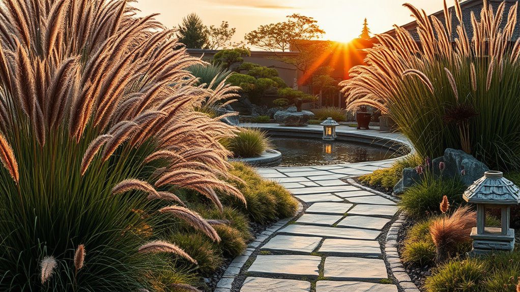 vibrant seasonal flowering grasses
