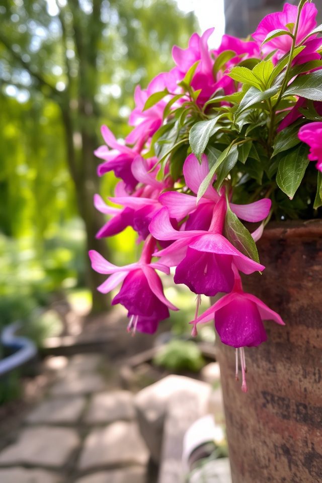 vibrant shade loving container flowers