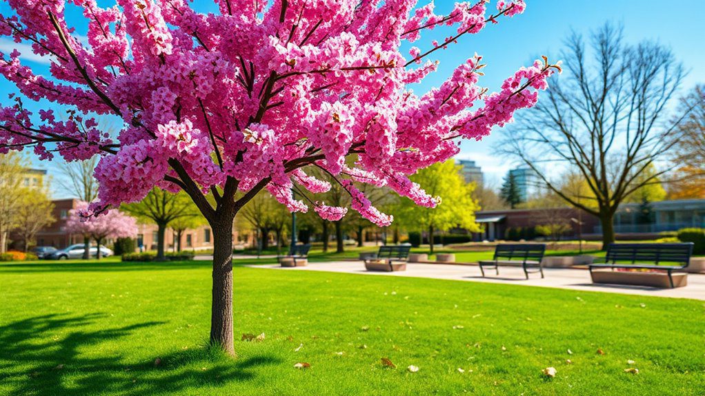 vibrant spring flowering tree