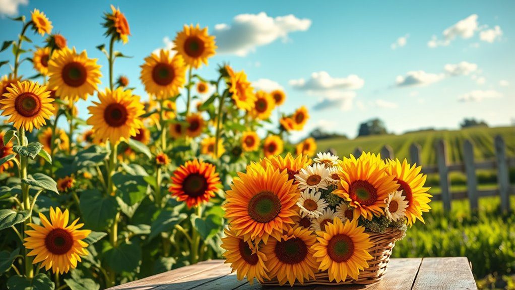 vibrant sunflower cutting gardens