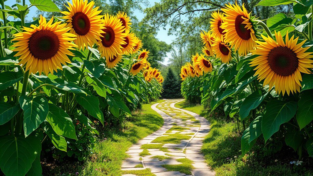 vibrant sunflower garden borders