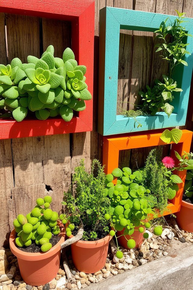 vibrant terracotta plant frames
