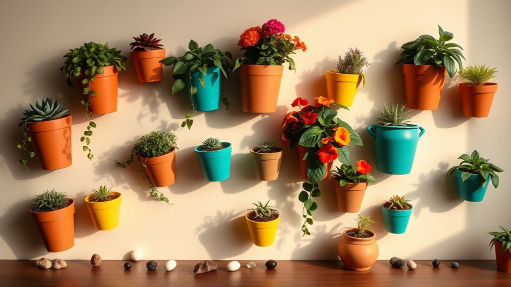 vibrant terracotta pot display