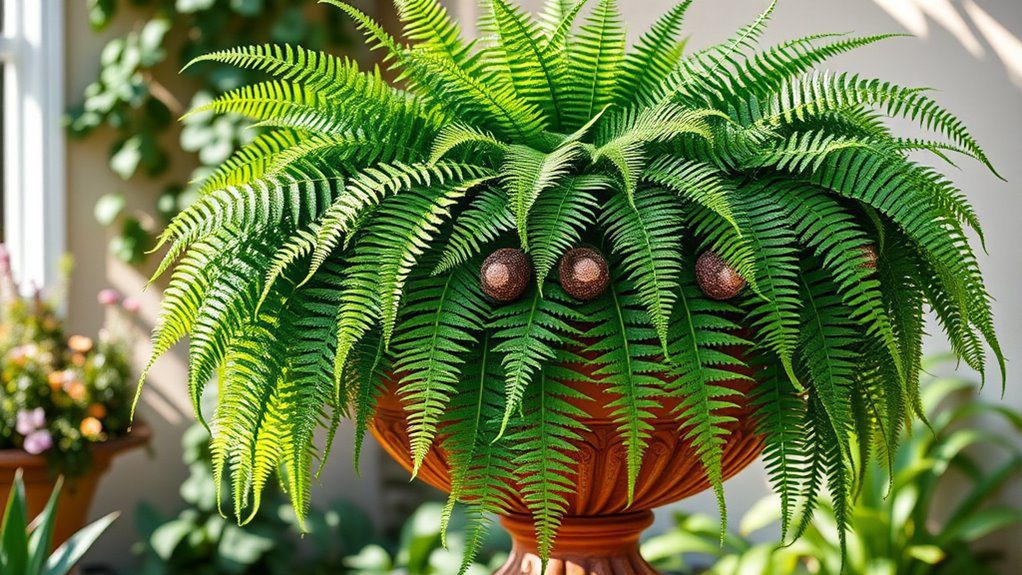 vibrant textured fern display