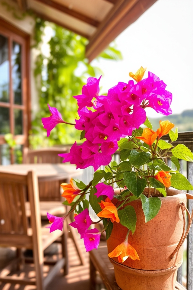 vibrant tropical container plant