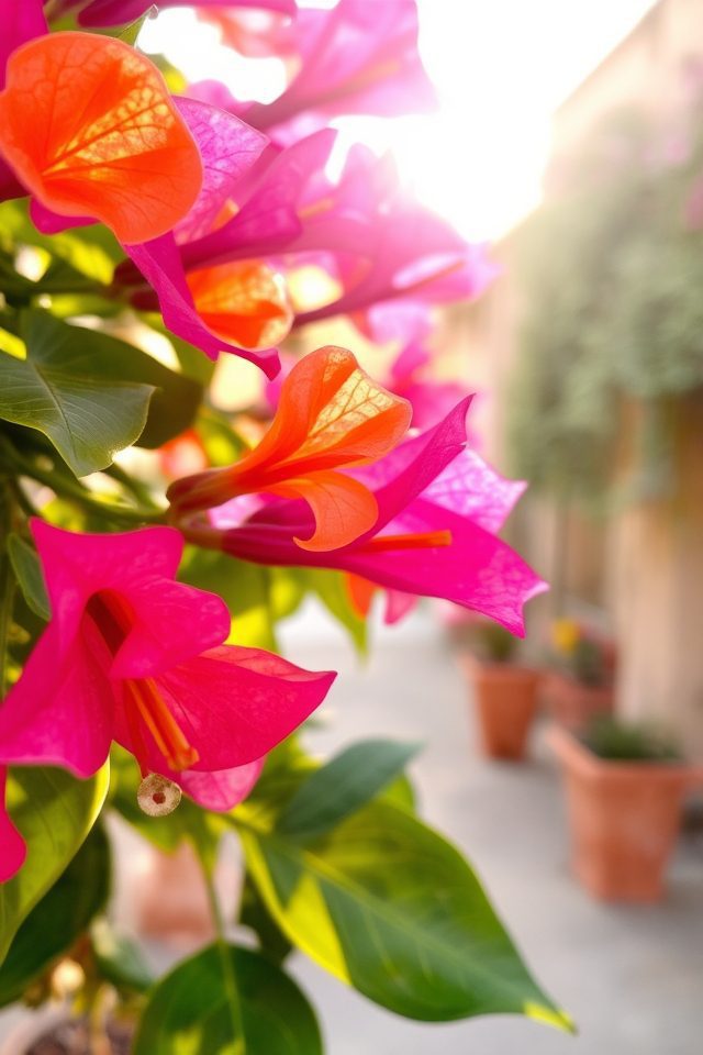 vibrant tropical entrance plant