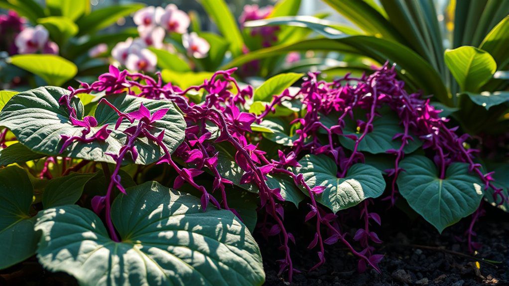vibrant tropical garden display