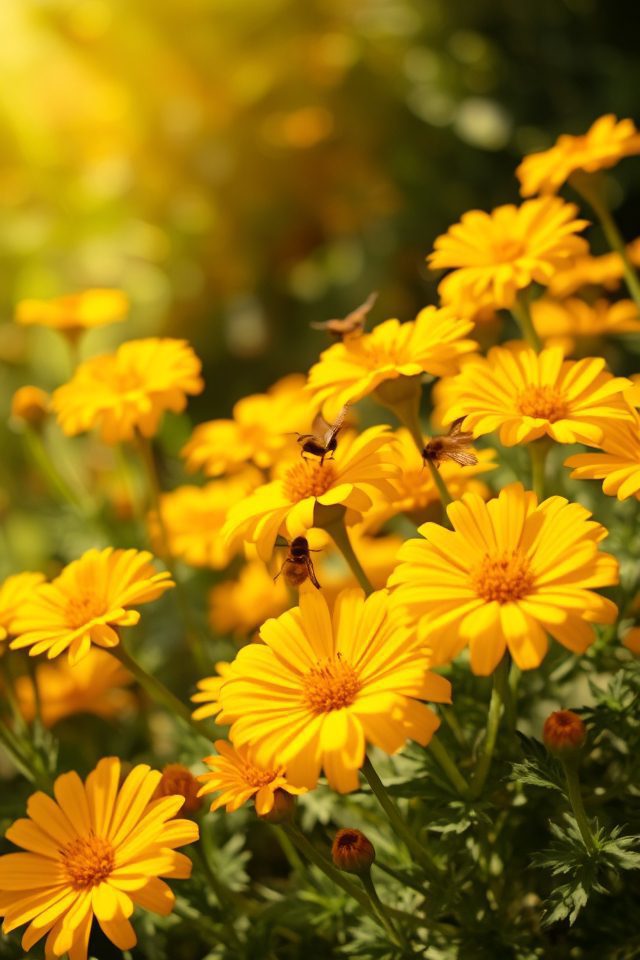 vibrant yellow garden blooms