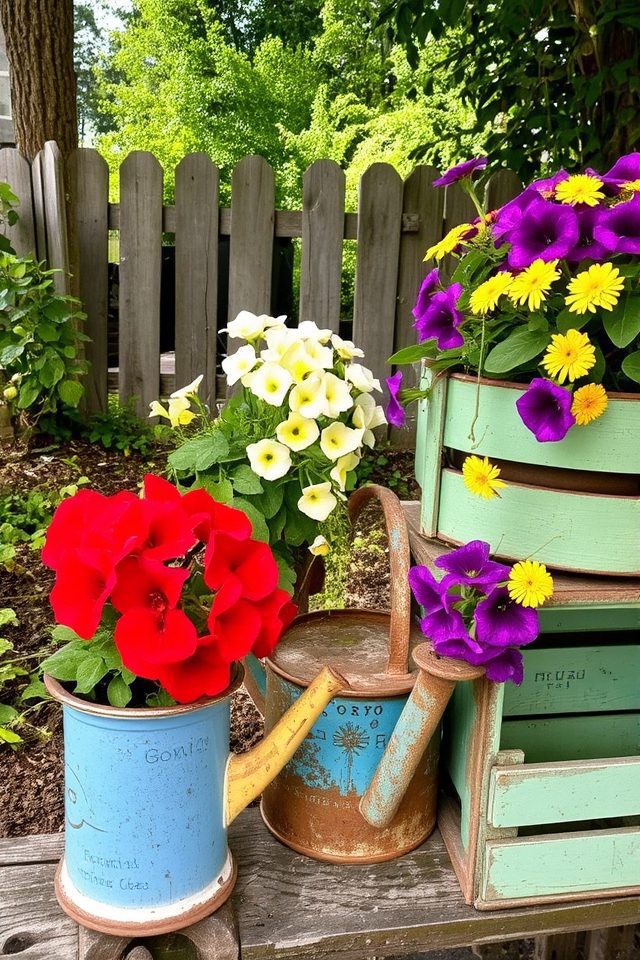vintage containers for gardening
