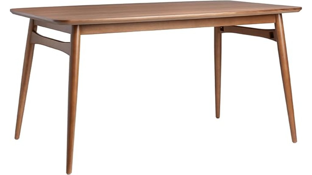 walnut mid century dining table