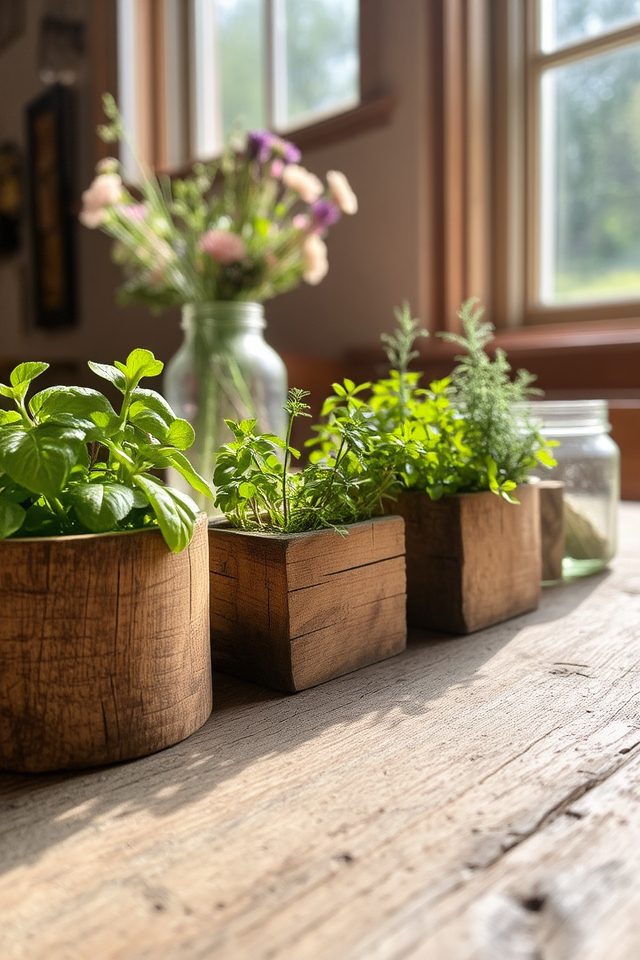 warm natural charm planters