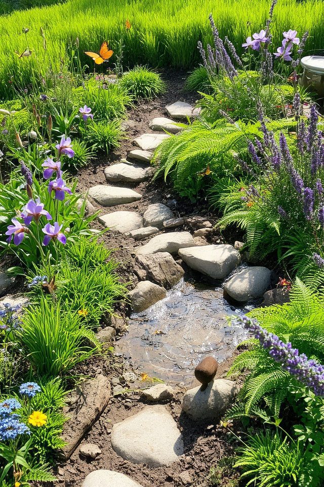water absorbing native plant garden