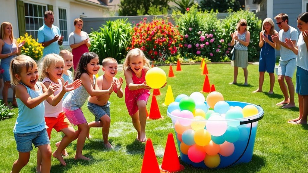 water balloon relay race
