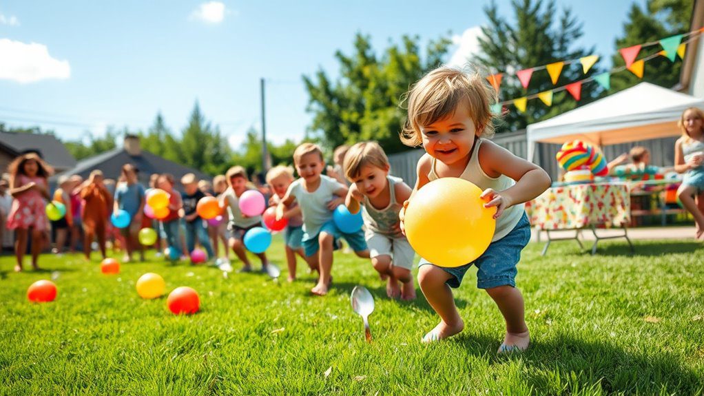 water balloon relay race